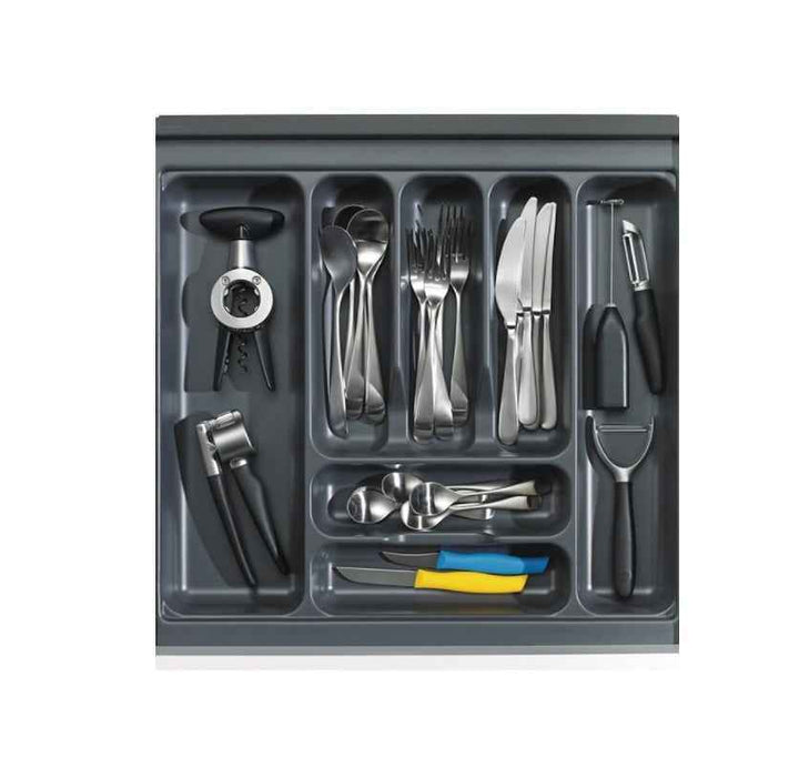 550mm Hettich Cutlery Insert Black Custom Size Kitchen Drawer Cutlery Tray Adjustable