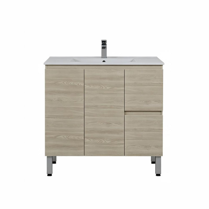 600-1800*460*880mm Poseidon Nordic Classic Oak Standard With Legs PVC Freestanding Vanity