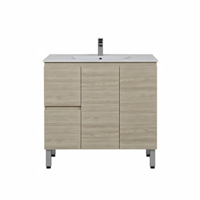 600-1800*460*880mm Poseidon Nordic Classic Oak Standard With Legs PVC Freestanding Vanity