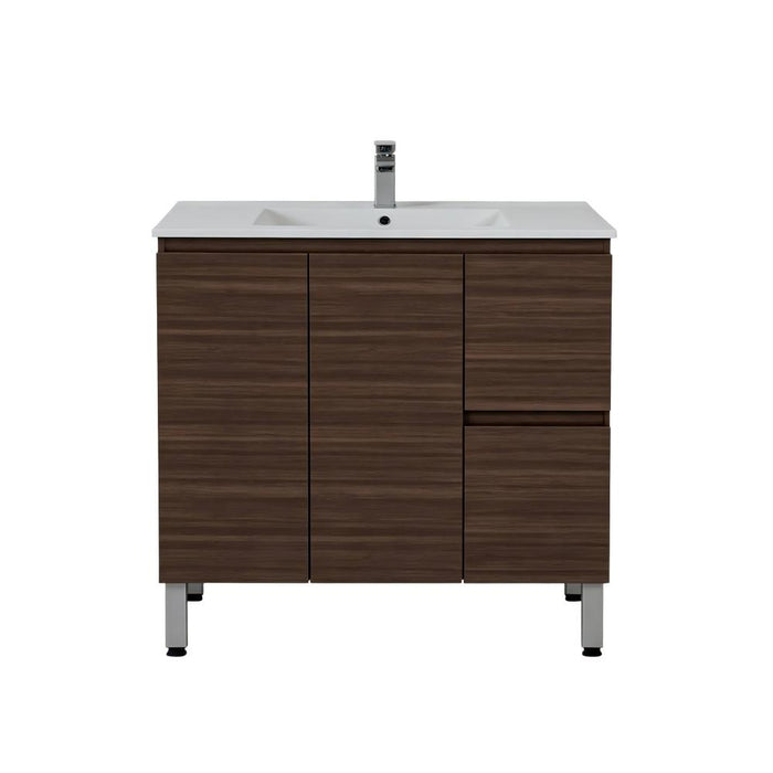 600-1800*460*880mm Poseidon Nordic Walnut Standard With Legs PVC Freestanding Vanity