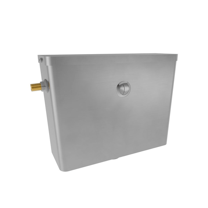 3monkeez Stainless Steel With Left Side Entry Dual Flush Front Press Cistern