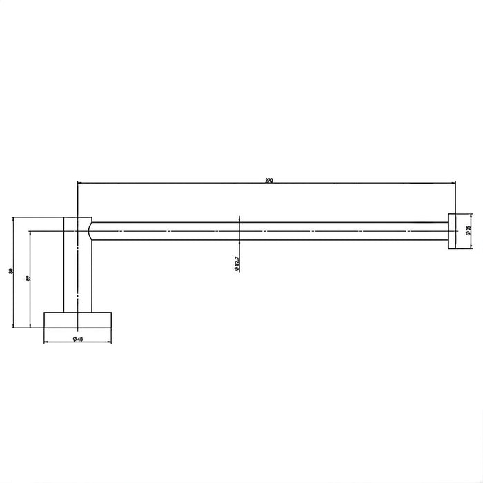 270mm Amoza Compact Stainless Steel Brushed Copper Single Round Towel Holder