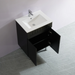 600-750*460mm Acacia Matte Black Bathroom Vanity Freestanding With Legs Left/Right Drawers Cabinet Only and Ceramic/Stone Top Available - HD reno