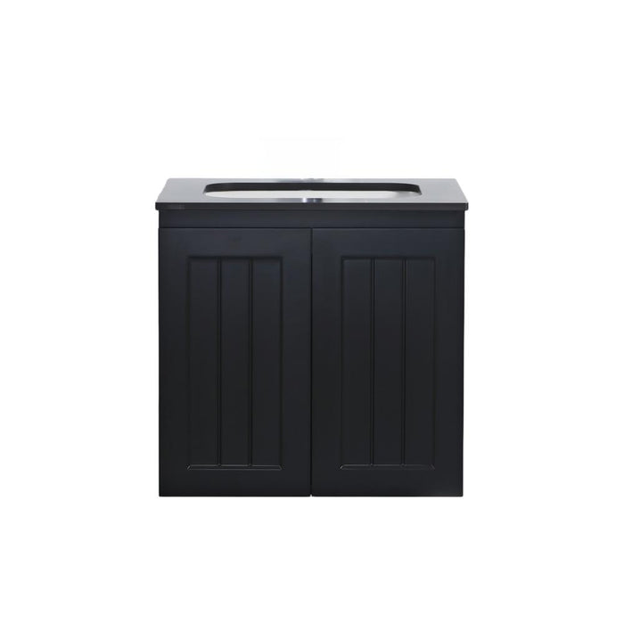 600-900*350*560mm Poseidon Acacia Ensuite Matt Black PVC Wall Hung Vanity