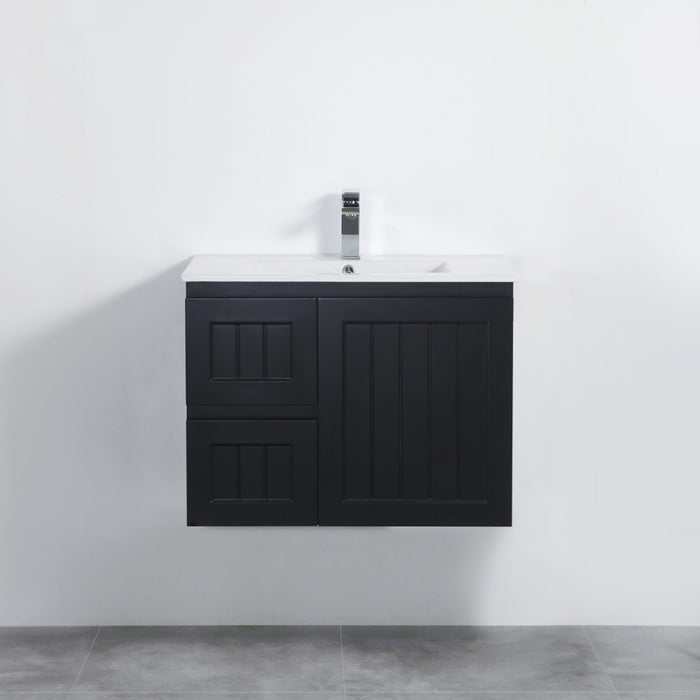 600-900*350*560mm Poseidon Acacia Ensuite Matt Black PVC Wall Hung Vanity