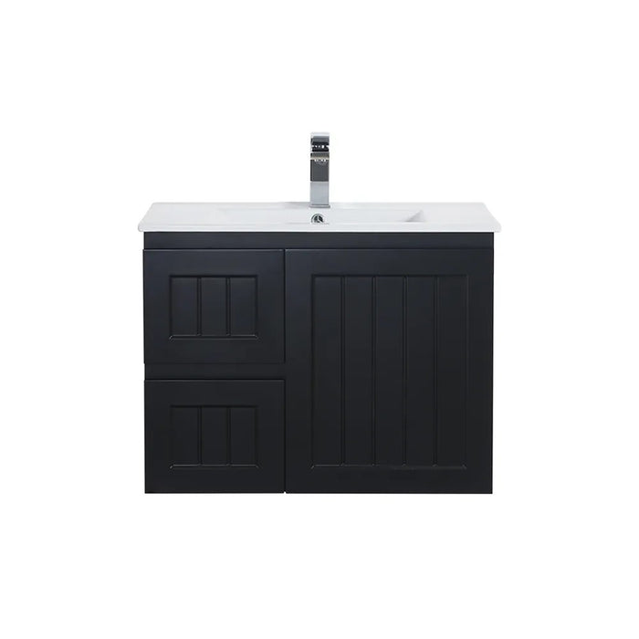 600-900*350*560mm Poseidon Acacia Ensuite Matt Black PVC Wall Hung Vanity
