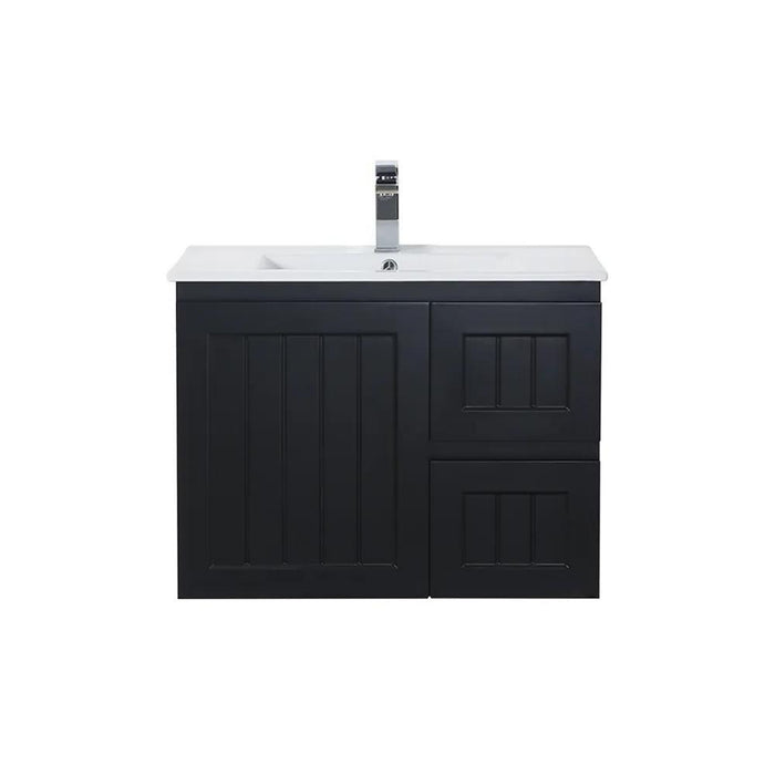 600-900*350*560mm Poseidon Acacia Ensuite Matt Black PVC Wall Hung Vanity