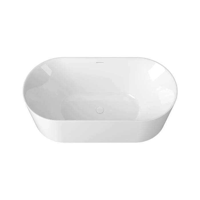 1500*750*580mm Otti Attica Celine Gloss White Oval Slimline Freestanding Bathtub