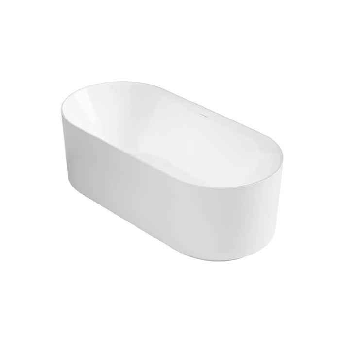1500*750*580mm Otti Attica Celine Gloss White Oval Slimline Freestanding Bathtub