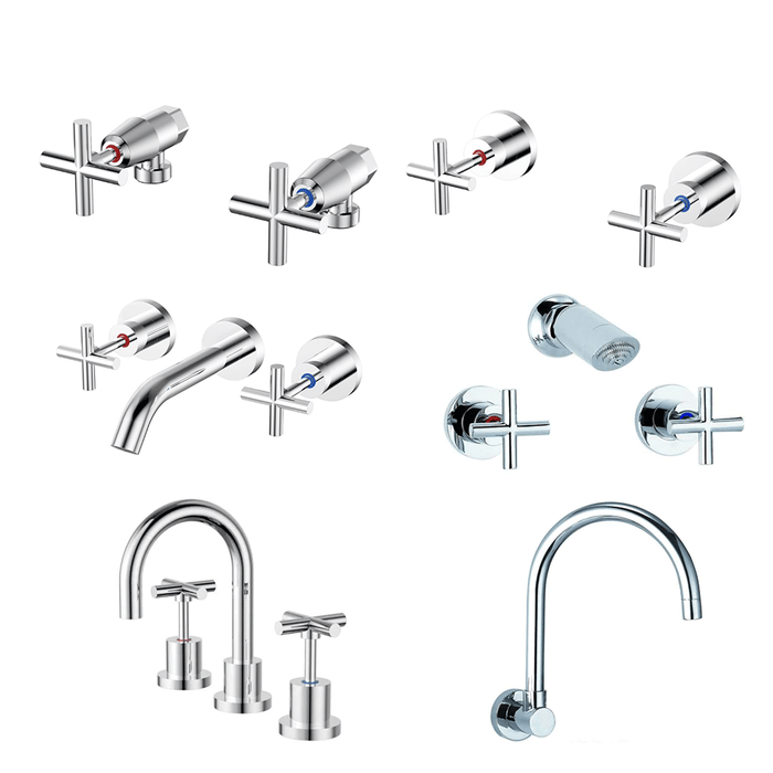 PLNZ Range Tapware - Basin, Bath, Washing Machine, Shower and Wall Taps Sets