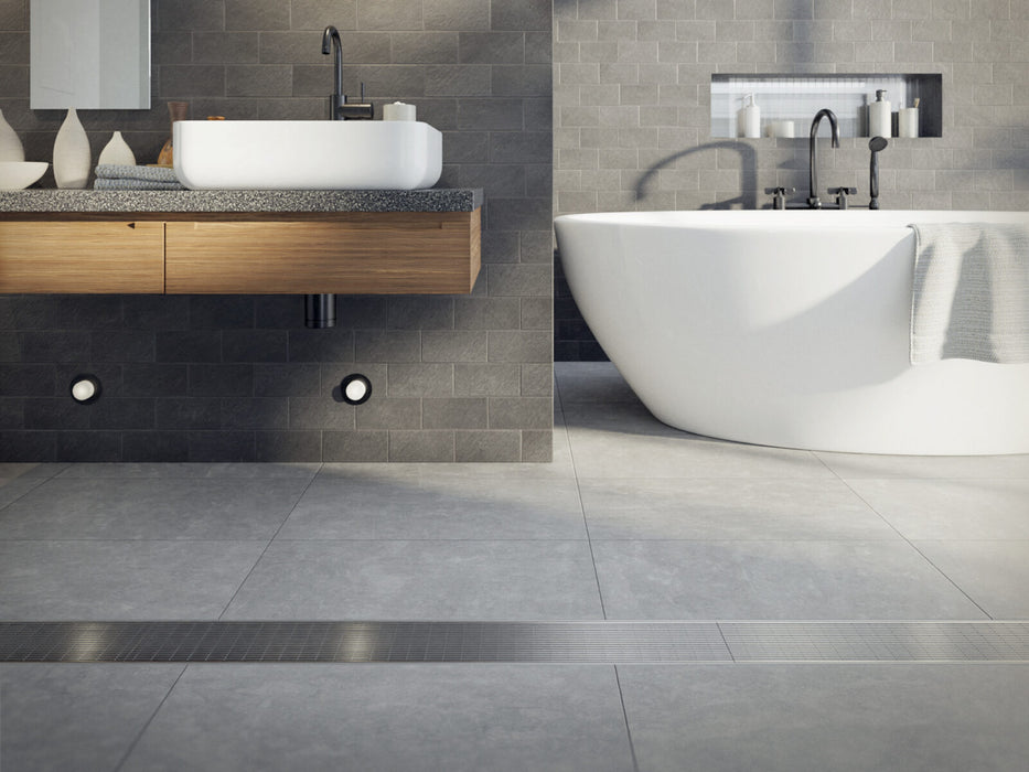 Slimline Linear Drainage system with Architectural (AR) grate style