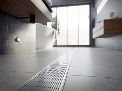 Slimline Linear Drainage system with Architectural (AR) grate style