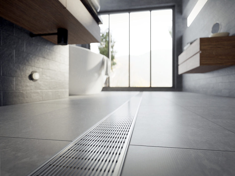 Slimline Linear Drainage system with Architectural (AR) grate style