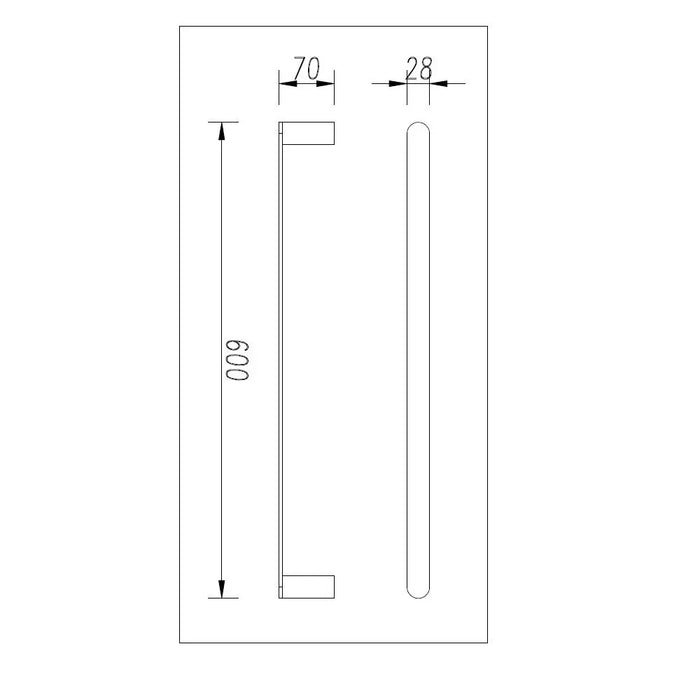 600mm Aquaperla Norico Esperia Solid Brass Round Single Towel Rail