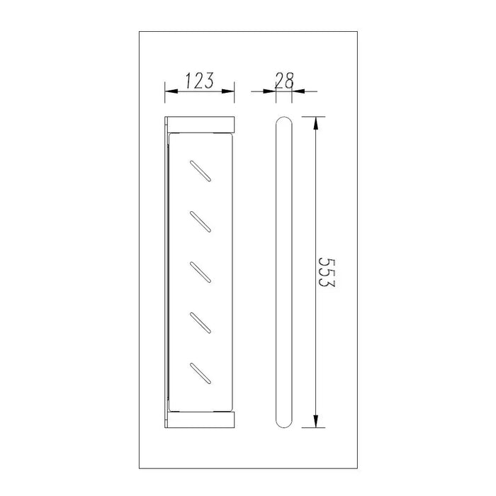 553mm Aquaperla Norico Esperia Solid Brass Shower Shelf