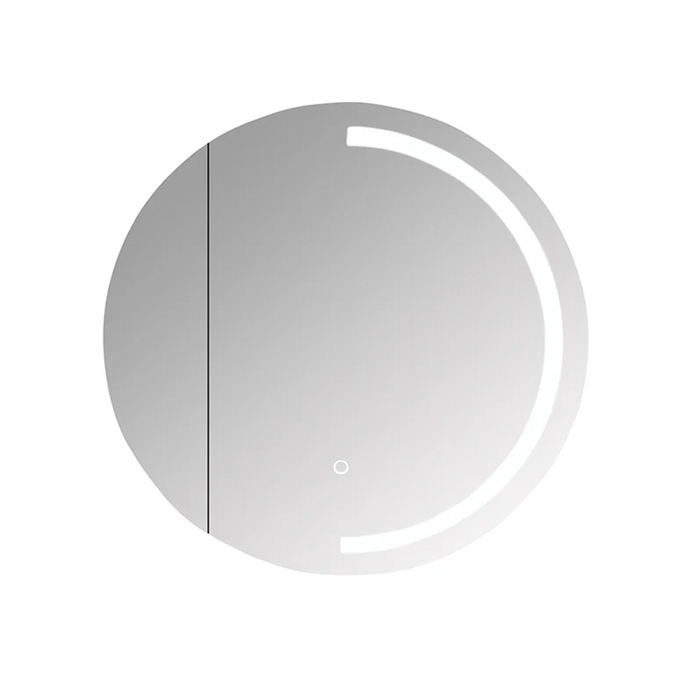 600/750mm Mercio Athena Frameless Round PVC Matt White LED Shaving Cabinet