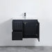 600-750*460mm Acacia Matte Black Bathroom Vanity Wall Hung Left/Right Drawers Cabinet Only and Ceramic/Stone Top Available - HD reno