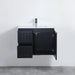 600-750*460mm Acacia Matte Black Bathroom Vanity Wall Hung Left/Right Drawers Cabinet Only and Ceramic/Stone Top Available - HD reno
