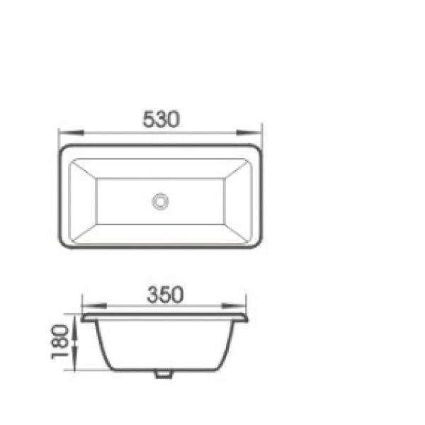 530*350*180mm SIMA Gloss White Ceramic Finishing Under Mount Basin 32mm With Overflow Waste Not Included With Basin