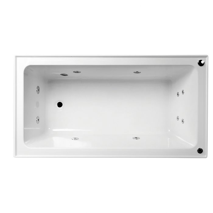 1500-1800*750*470mm Alpha 6/10/12 jets White Acrylic Rectangle Drop in Spa Bathtub
