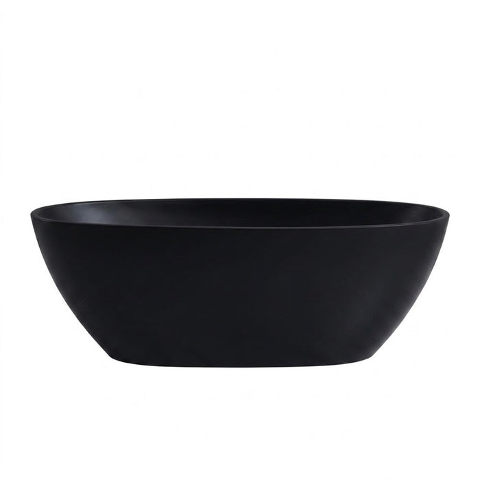 1500-1700*810*590mm Poseidon STBT Matt Black Oval Acrylic Freestanding Bathtub