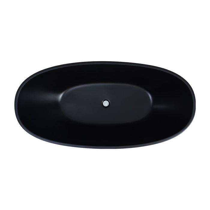 1500-1700*810*590mm Poseidon STBT Matt Black Oval Acrylic Freestanding Bathtub