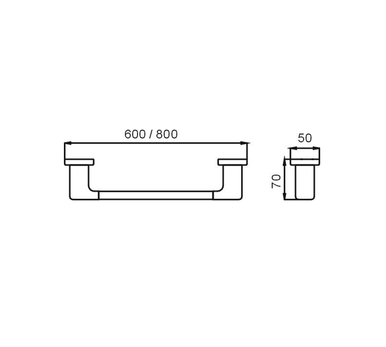 Robert Single Towel Rail - 800mm (Black)