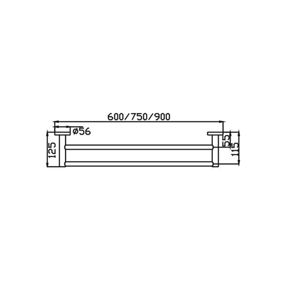 Ideal Double Towel Rail - 750mm (Brushed Gold)