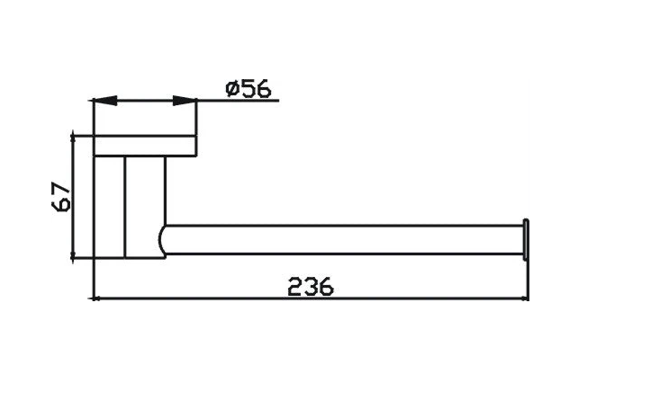 Rose Gold Ideal Hand Towel Rail Round Wall Mount Plate 250mm
