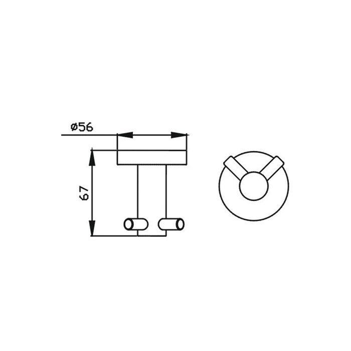 Rose Gold Ideal Double Robe Hook Wall Round Mount Plate