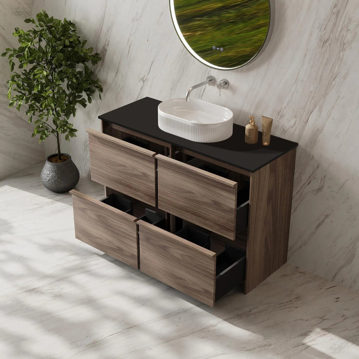 600-1500*455*830mm Mercio Bella Notaio Walnut Freestanding Vanity