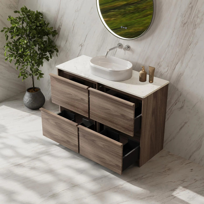 600-1500*455*830mm Mercio Bella Notaio Walnut Freestanding Vanity