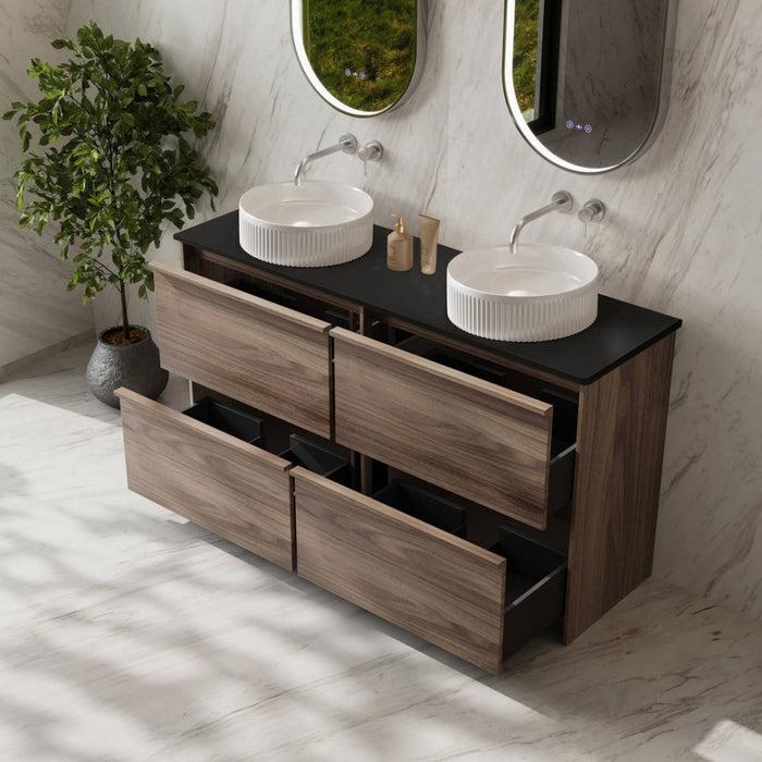600-1500*455*830mm Mercio Bella Notaio Walnut Freestanding Vanity