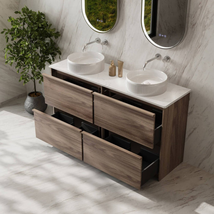 600-1500*455*830mm Mercio Bella Notaio Walnut Freestanding Vanity