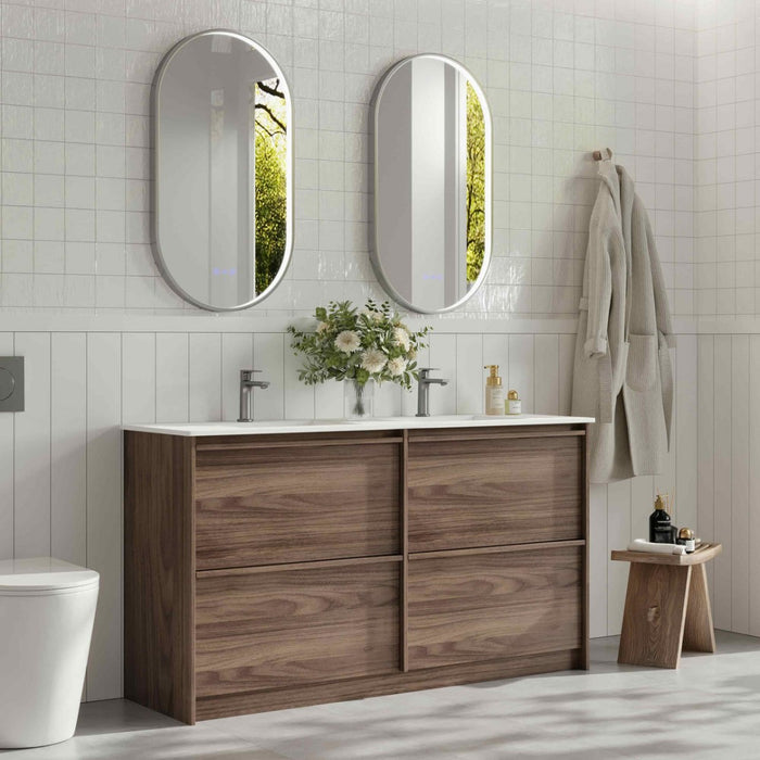 600-1500*455*830mm Mercio Bella Notaio Walnut Freestanding Vanity