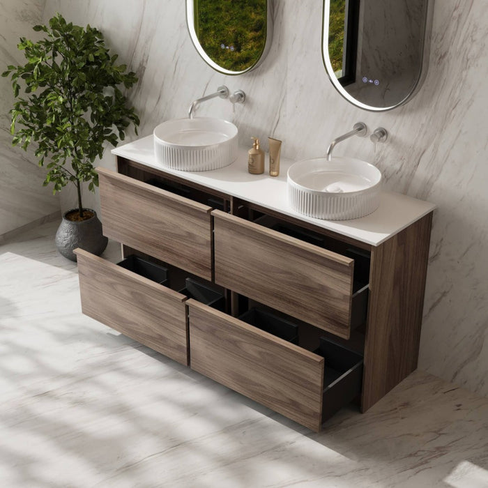600-1500*455*830mm Mercio Bella Notaio Walnut Freestanding Vanity