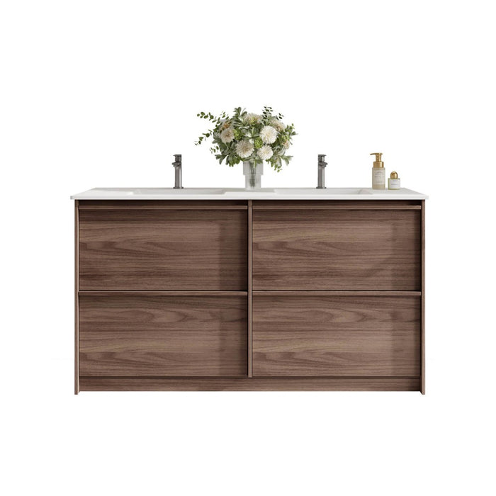 600-1500*455*830mm Mercio Bella Notaio Walnut Freestanding Vanity