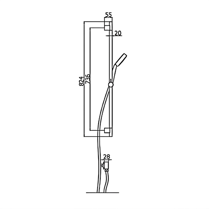 BK Wahlen 10 (Trade) Stainless Steel Chrome Round Multifunction Sliding Rail Showers
