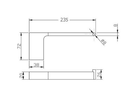 250mm BK KOMPAKT RUND Chrome/Matt Black/Brushed Nickel/Brushed Gold/Brushed Gun Metal/Brushed Bronze Brass Single Square Bars Towel Rails - HD reno