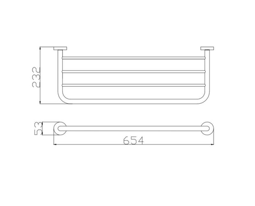 655*230mm BK RUND Chrome Brass Round Bars Towel Racks - HD reno
