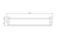 750mm BK ECKIG Chrome Brass Single Round Bars Towel Rails - HD reno