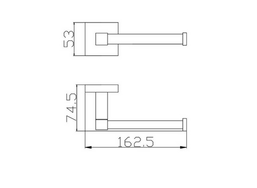 BK ECKIG Chrome Brass Single Square Toilet Paper Holders - HD reno