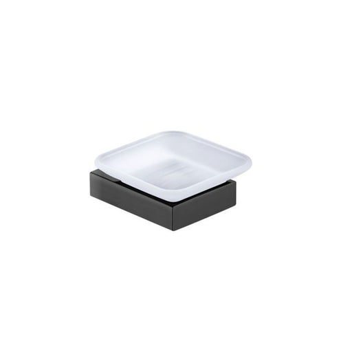BK KOMPAKT ECKIG Chrome/Matt Black/Brushed Nickel Brass Square Soap Tray - HD reno