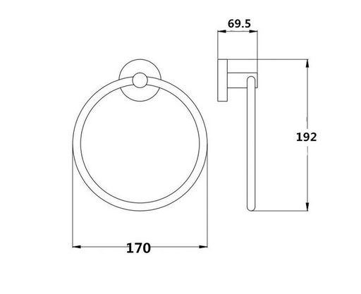 BK WAHLEN 10 Chrome Zinc Alloy Round Towel Rings - HD reno