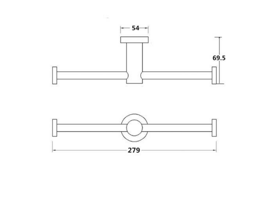 BK WAHLEN 10 Chrome Zinc Alloy Double Round Toilet Paper Holders - HD reno