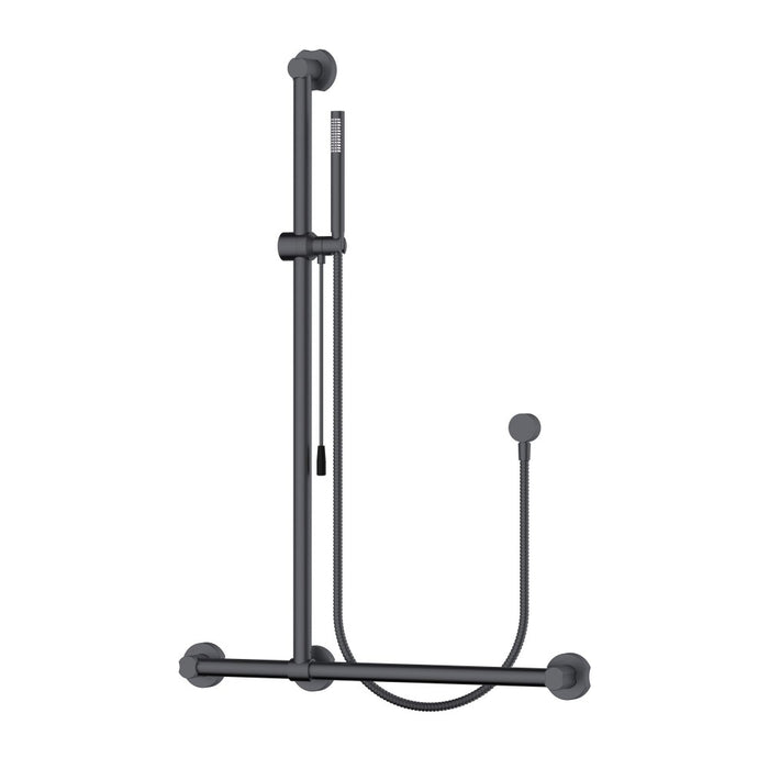 1050mm BK Care Round Stainless Steel Retrofit Sliding Shower On Rail With Care Handle