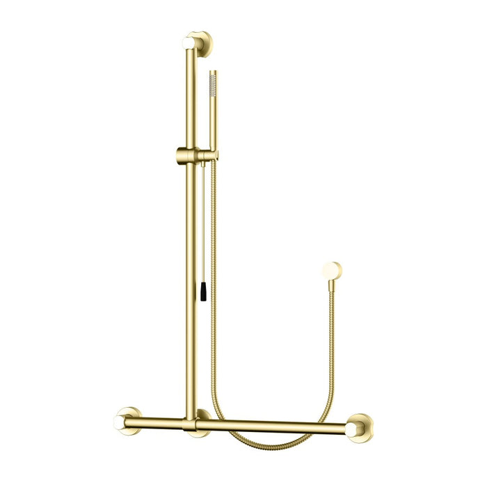 1050mm BK Care Round Stainless Steel Retrofit Sliding Shower On Rail With Care Handle