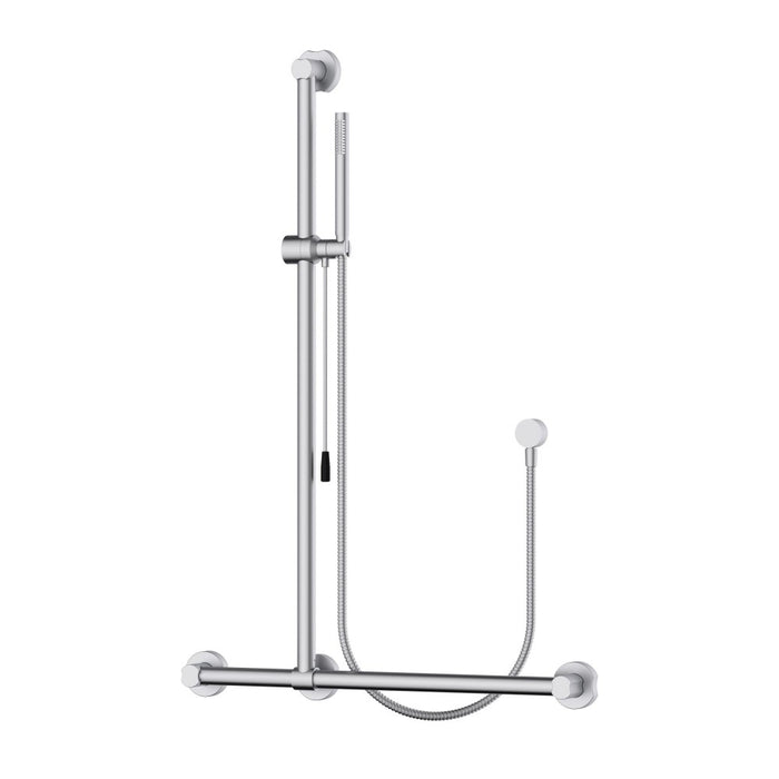 1050mm BK Care Round Stainless Steel Retrofit Sliding Shower On Rail With Care Handle