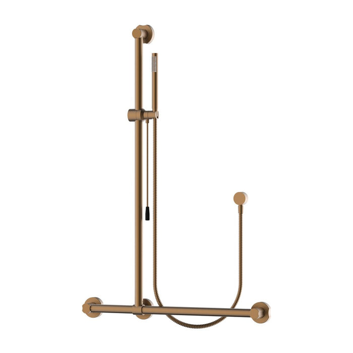 1050mm BK Care Round Stainless Steel Retrofit Sliding Shower On Rail With Care Handle