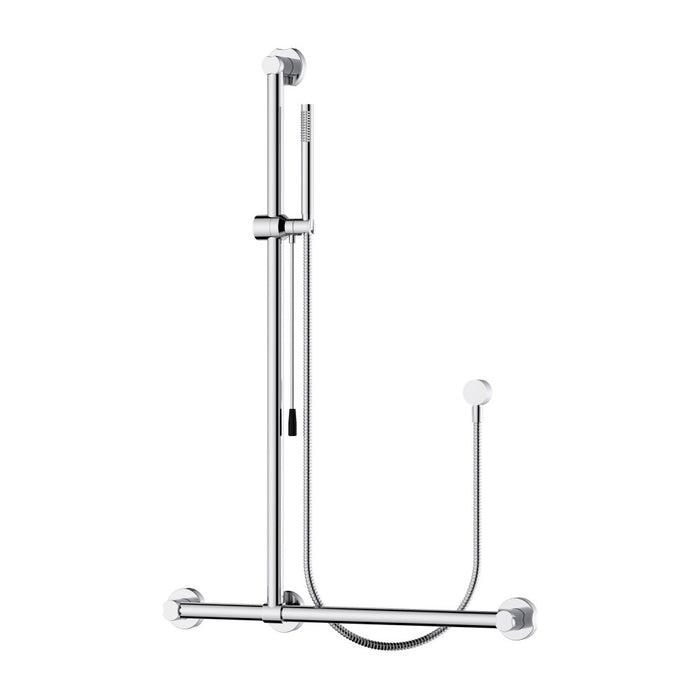 1050mm BK Care Round Stainless Steel Retrofit Sliding Shower On Rail With Care Handle
